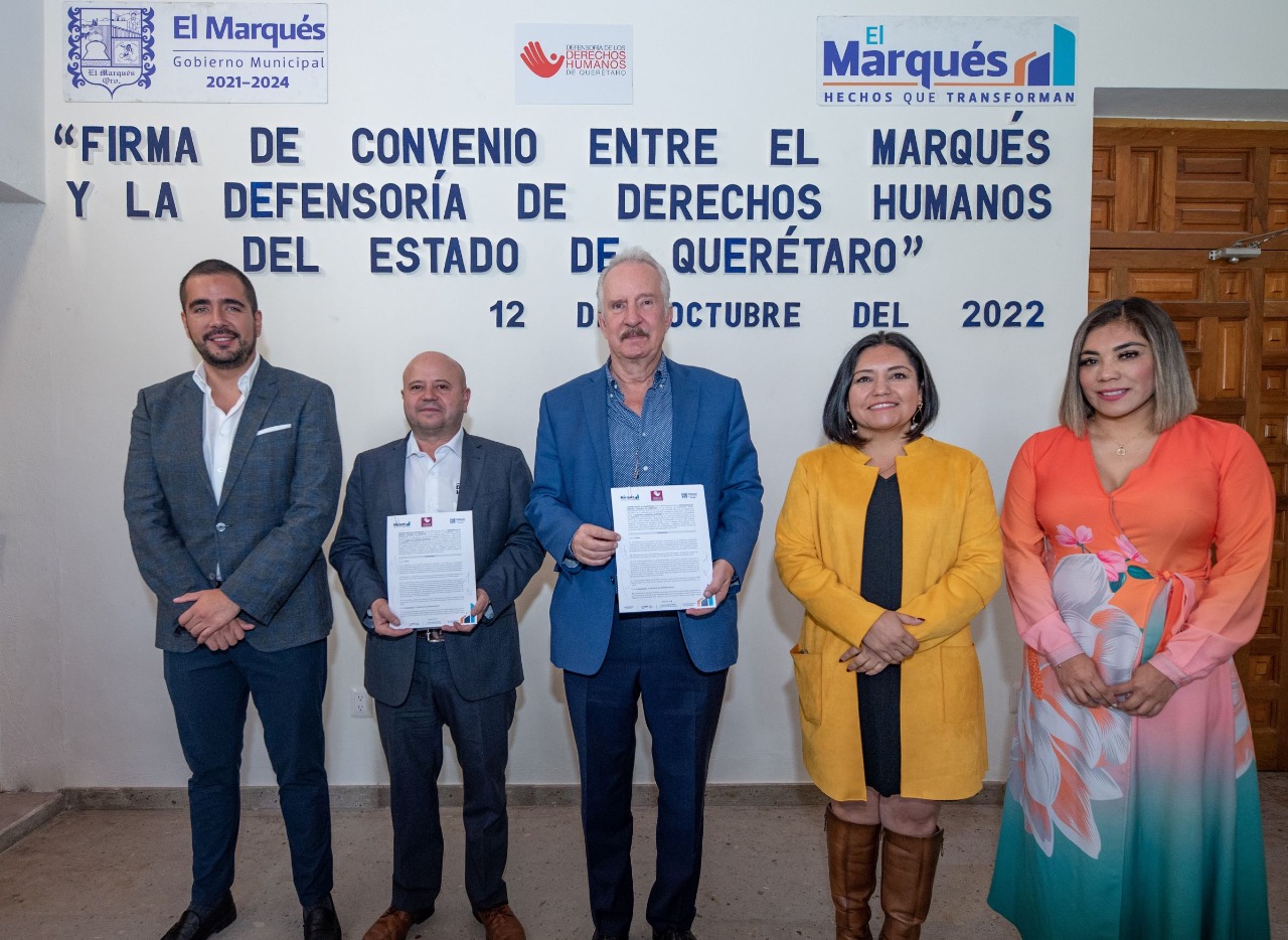 Municipio de El Marqués, firma convenio con la Defensoría de los Derechos Humanos