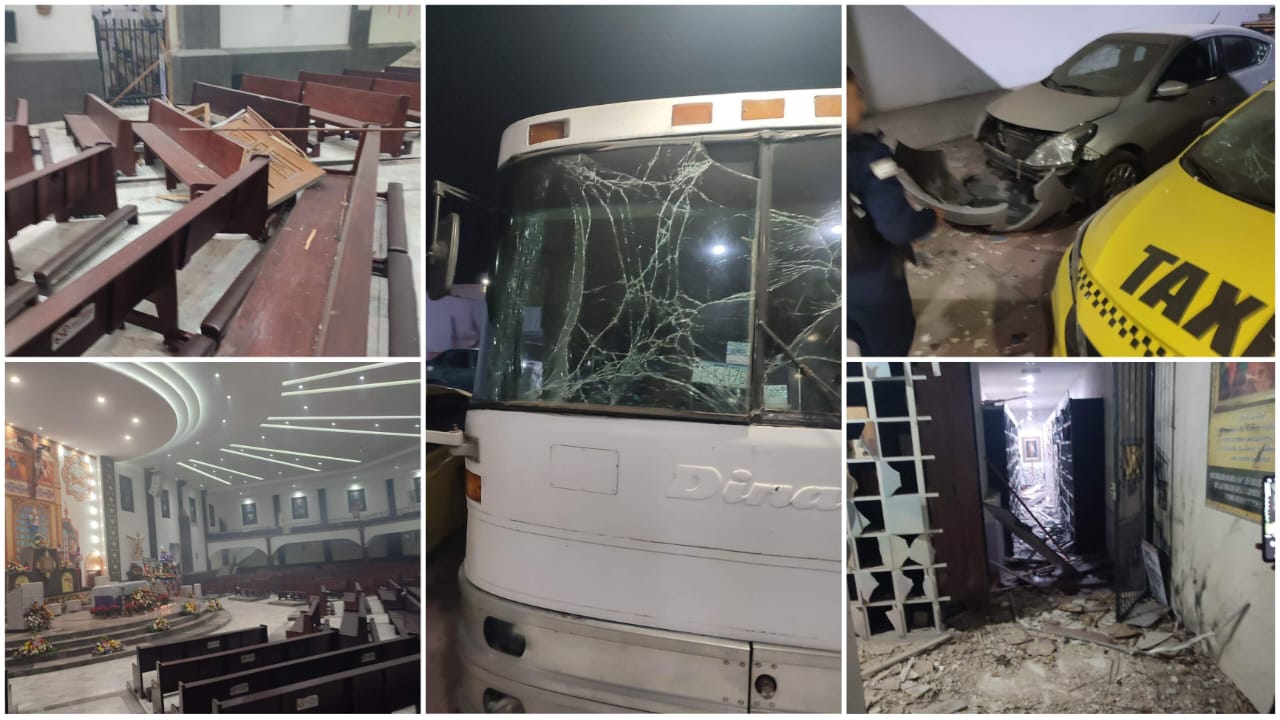 Explota pirotecnia en la Iglesia San Miguel Arcángel en Carrillo Puerto