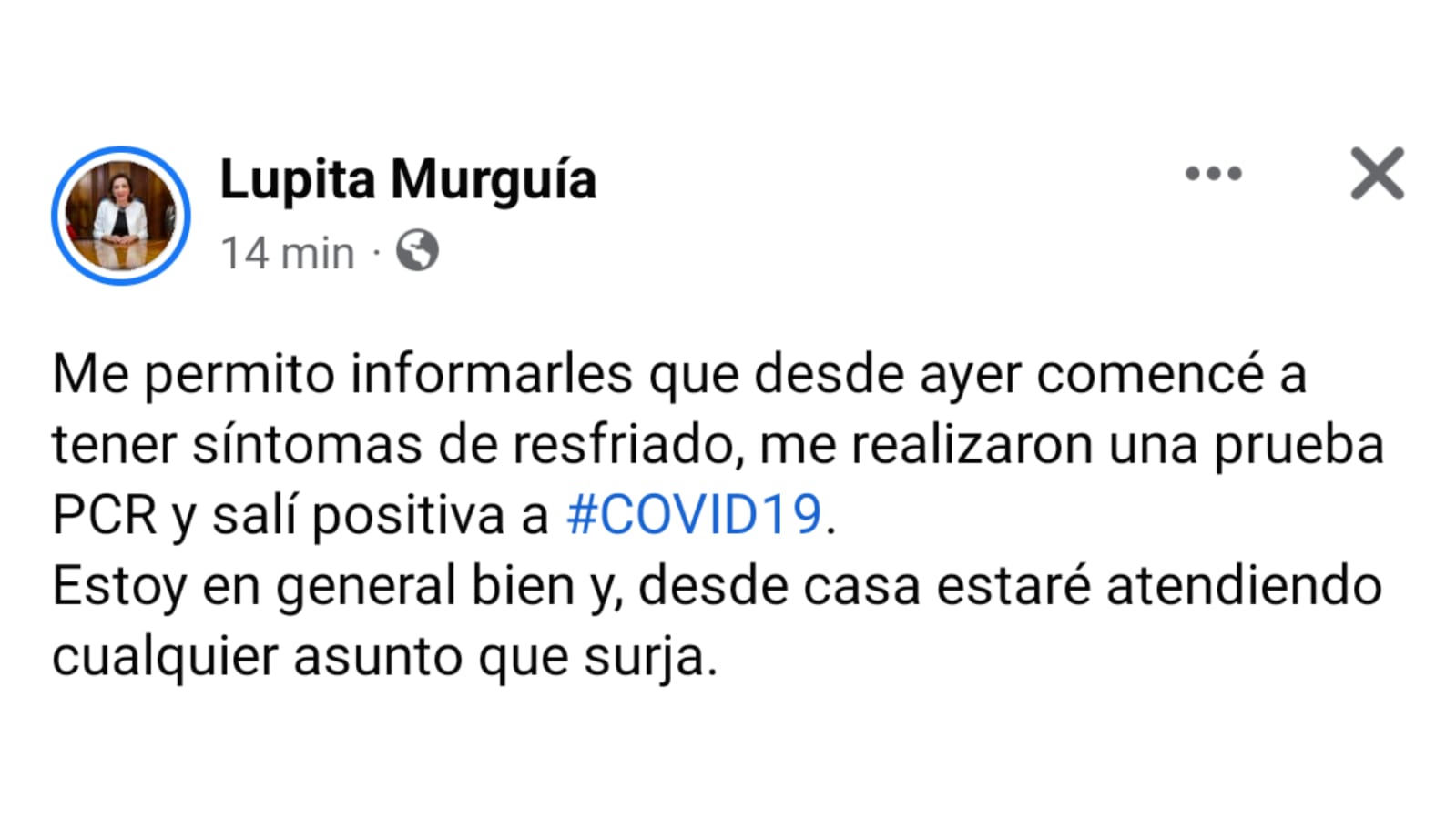 Lupita Murgia secretaria de gobierno del estado da positivo a Covid 19