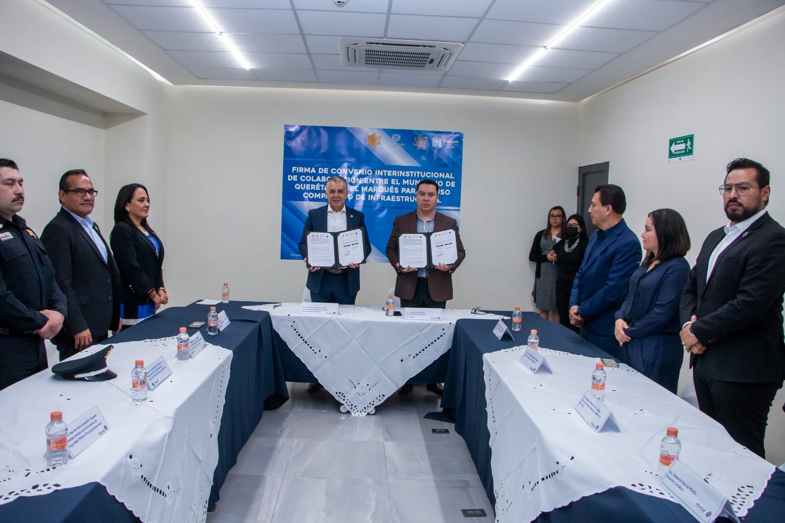 Firman convenio de colaboración Policía de Querétaro y El Marqués