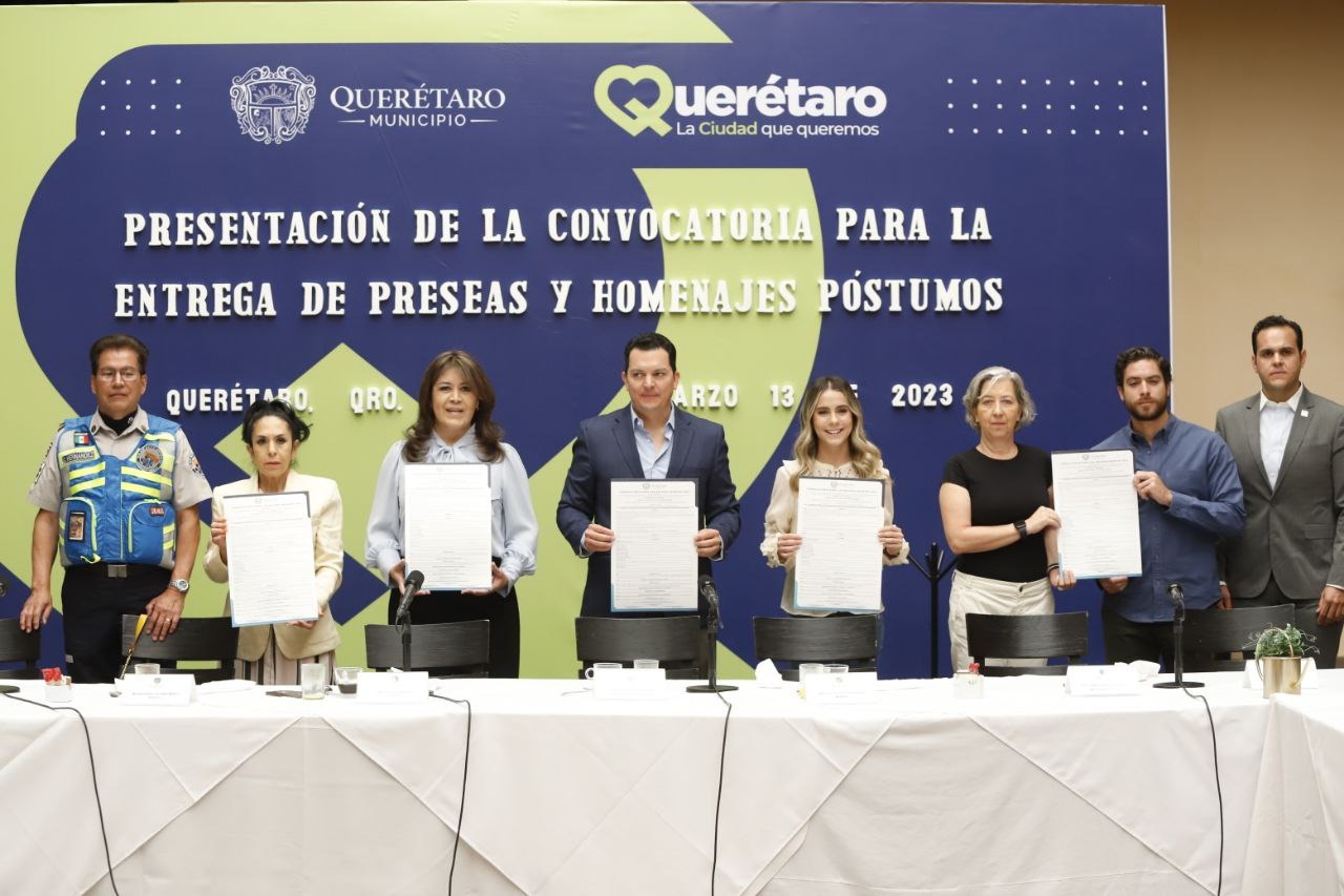 Anuncia el Ayuntamiento de Querétaro la convocatoria para la Entrega de Preseas y Homenajes Póstumos