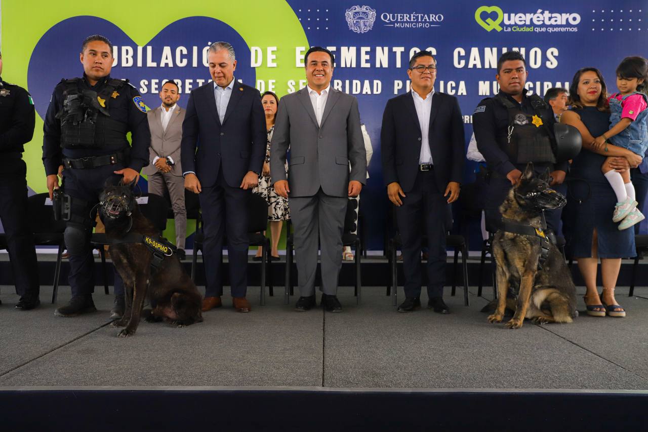 Reconoce Municipio de Querétaro a elementos caninos de Seguridad Pública Municipal