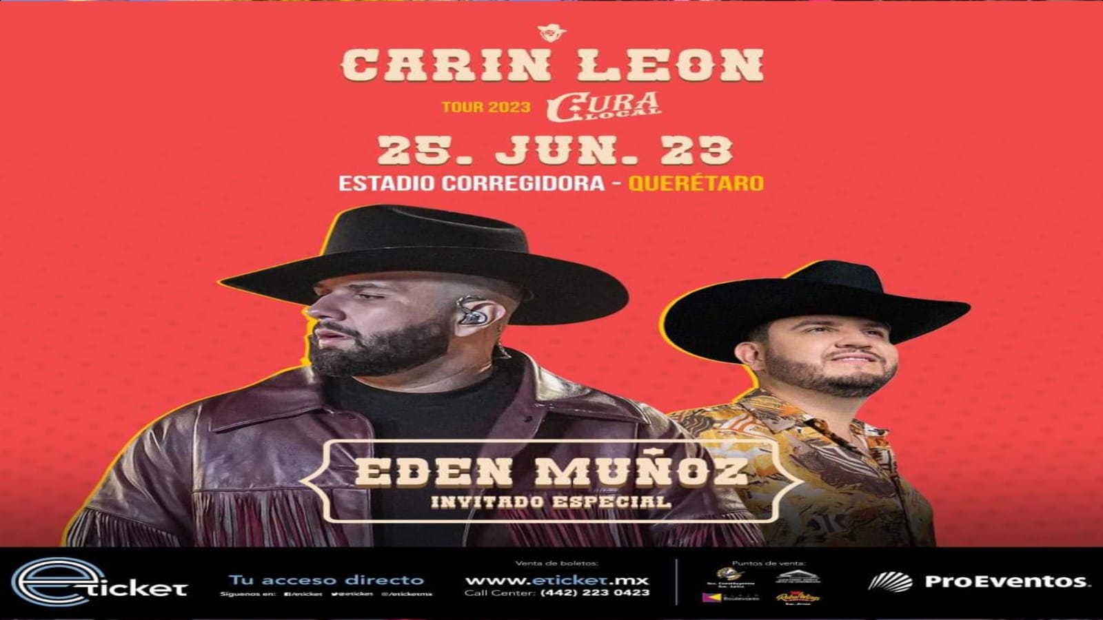 Acudirán 25 mil personas al concierto de Carin León el 25 de junio