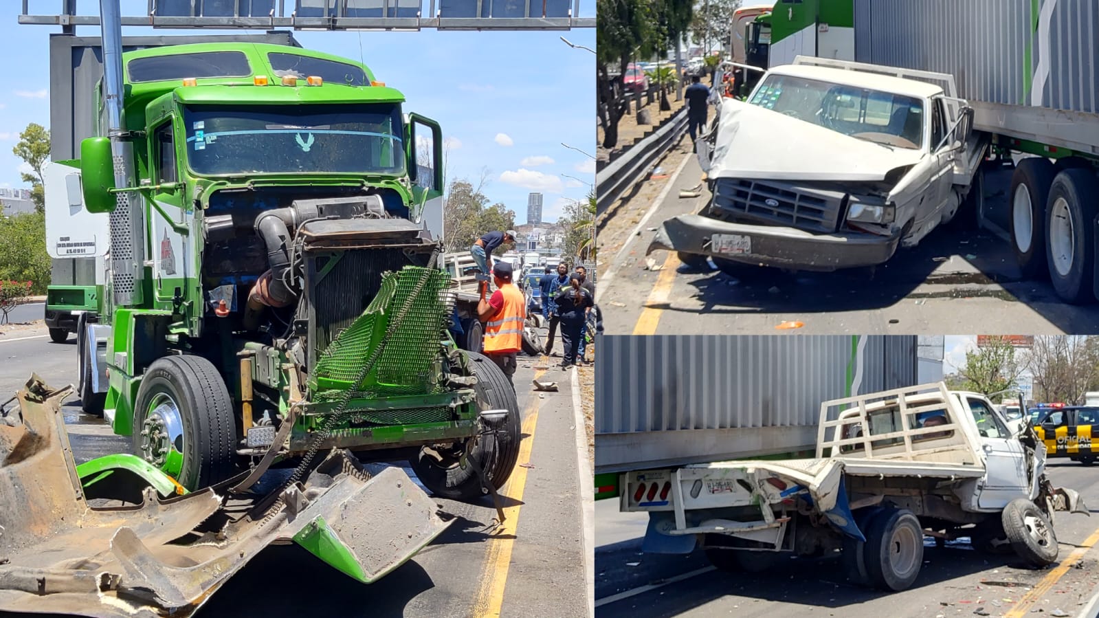 Otra vez un tráiler provocó una fuerte carambola en la Mex-Qro