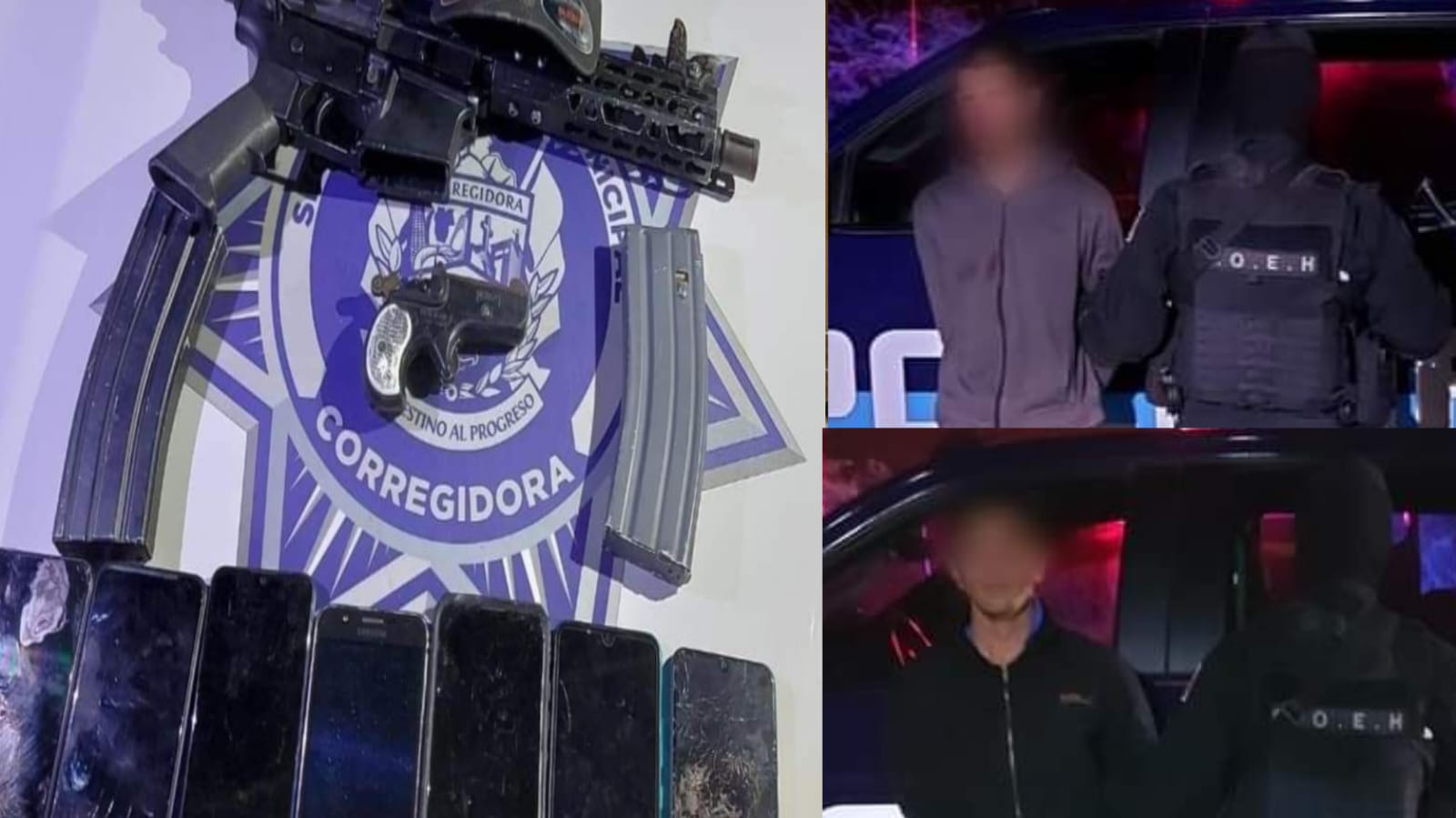 Cuatro detenidos; policías de Corregidora les aseguraron armas y celulares