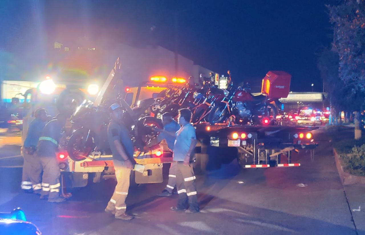 Motos al corralón tras operativo de la Policía Estatal en el Paseo Constituyentes