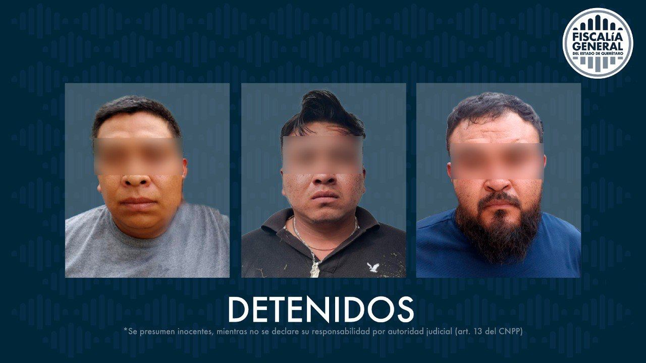 Tres personas detenidas, en relación a la investigación por homicidio de dos personas en San Juan del Río