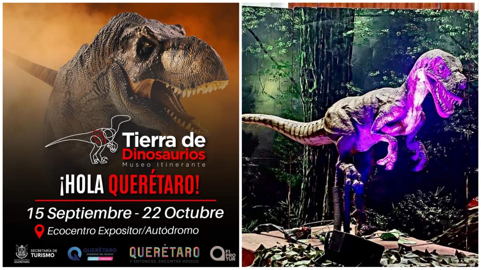 “Tierra de Dinosaurios” llega a Querétaro este 15 de Septiembre y hasta el 22 de Octubre