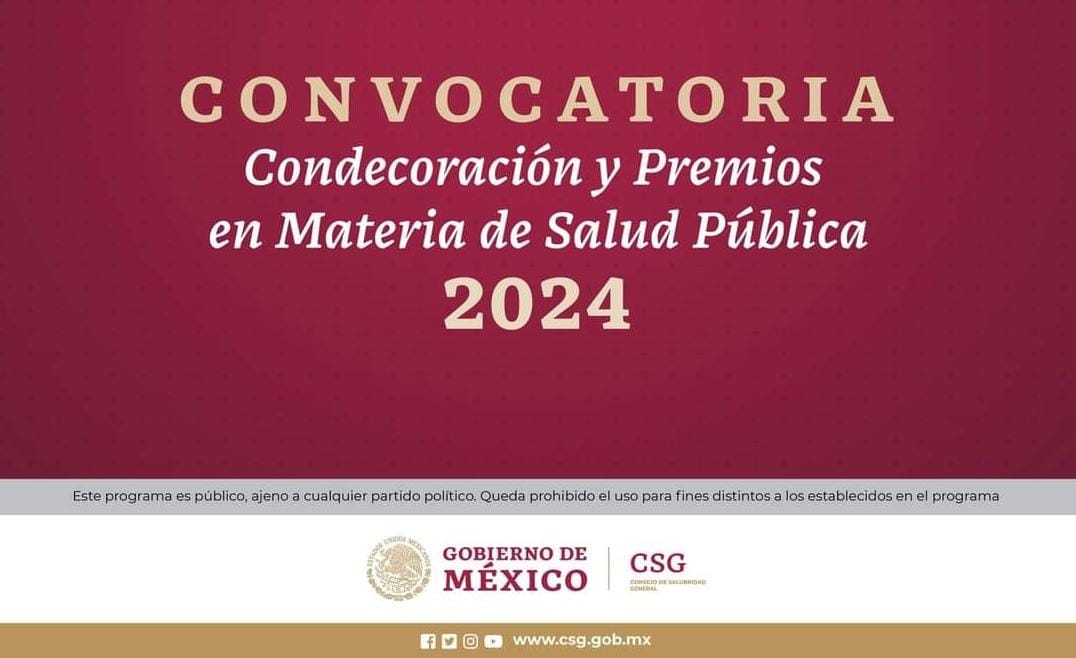 Emite SESA convocatoria para la Condecoración y Premios en Salud Pública 2024