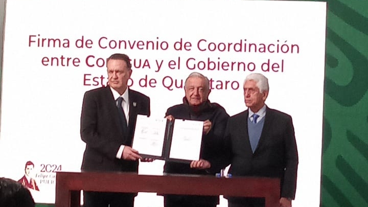 Firman convenio en la mañanera la CONAGUA y gobierno del estado para el proyecto “Batan para Todos”