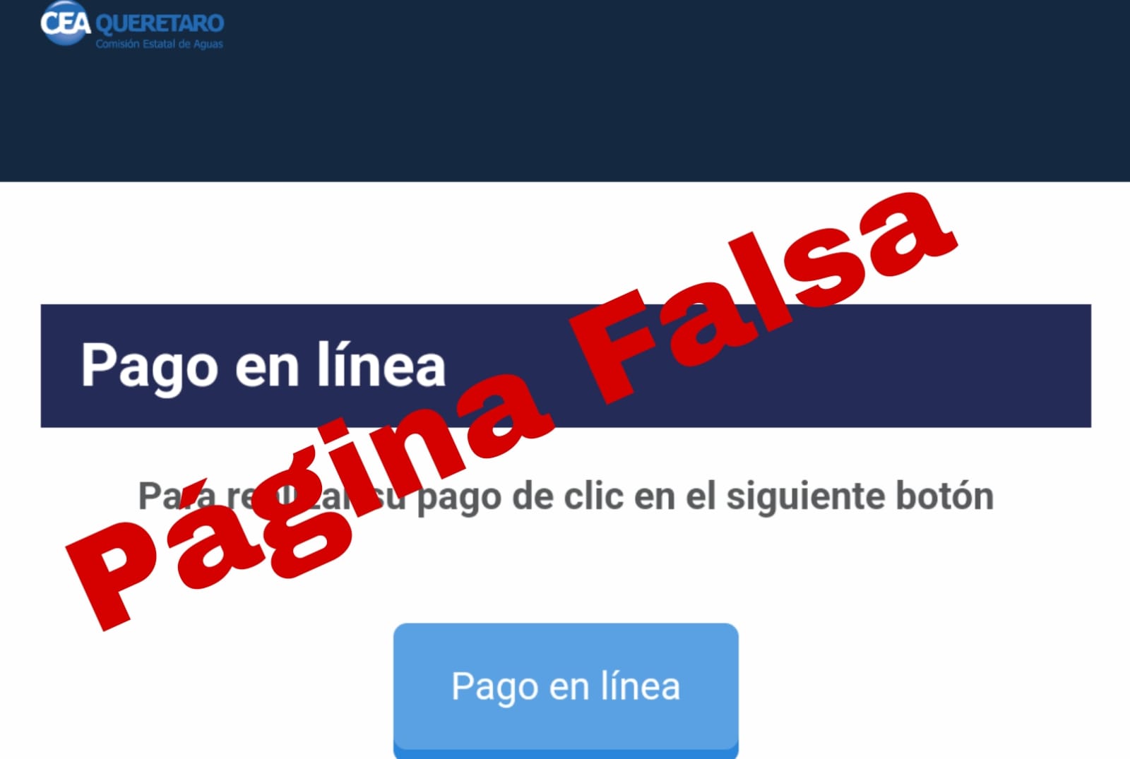 La CEA alerta sobre una página falsa usada para extorsionar