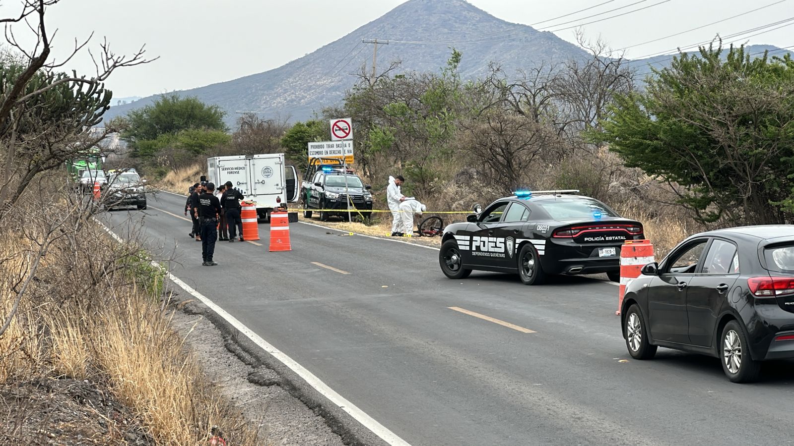 Ciclista muere arrollado en la carretera a Huimilpan