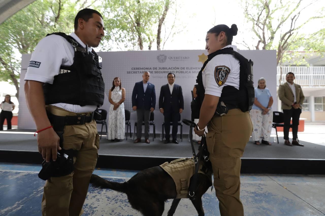 SSPMQ jubila a 8 elementos caninos del grupo K9