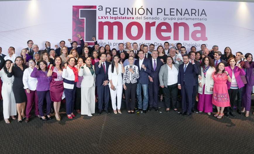 CLAUDIA SHEINBAUM CELEBRA BANCADA HISTÓRICA DE MORENA CON 66 SENADORES Y SENADORAS