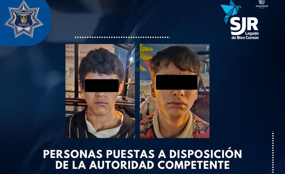 Detienen a dos personas por causar daños a patrulla y lesiones a oficiales de policía