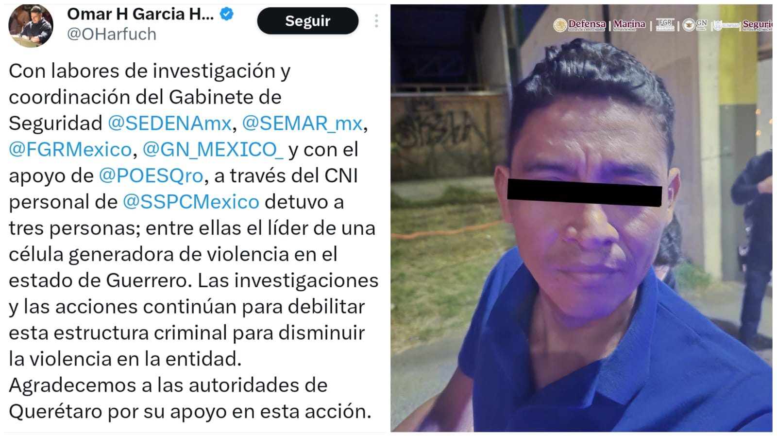 Quién era el líder criminal de guerrero detenido por POES en Querétaro