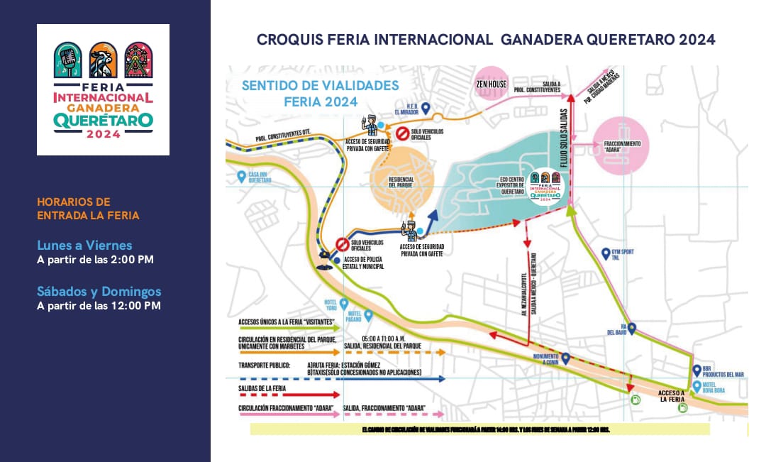 Cambio de Circulación Vial para la Feria Internacional Ganadera de Querétaro