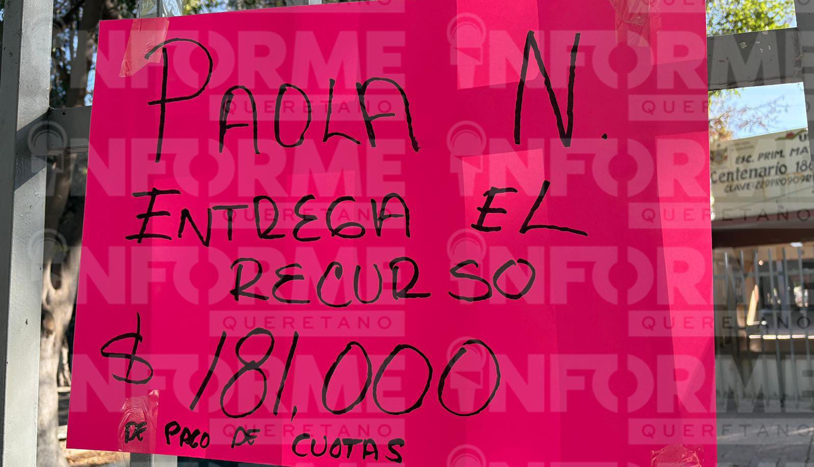 Acusan a tesorera de quedarse con 181 mil pesos de cuotas escolares