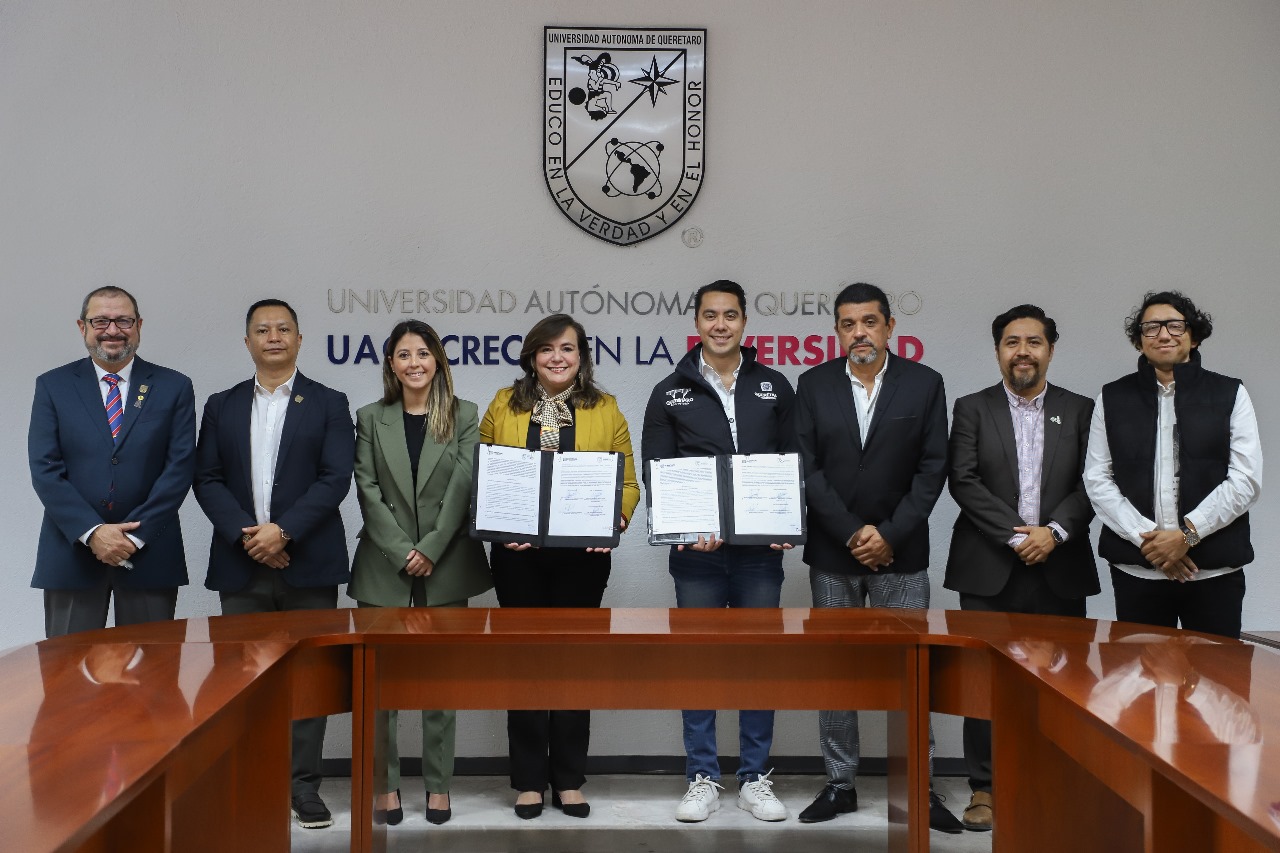 Firman UAQ y municipio de Querétaro histórico convenio  <br>en materia de arte y cultura 