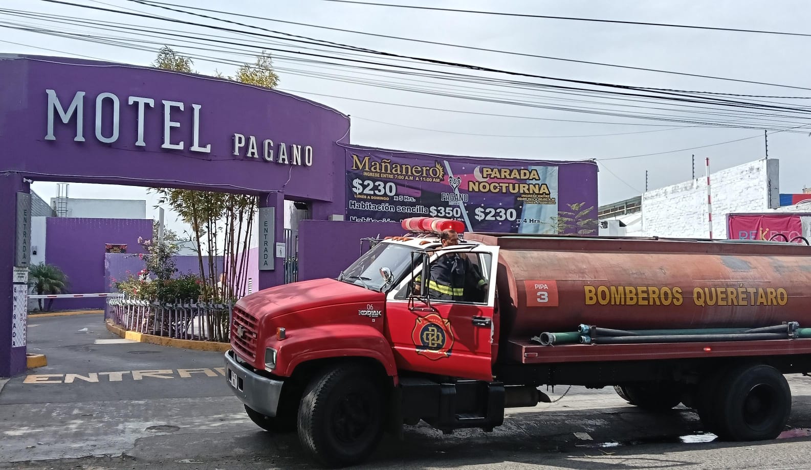 Sujeto prendió fuego en habitación del Motel Pagano