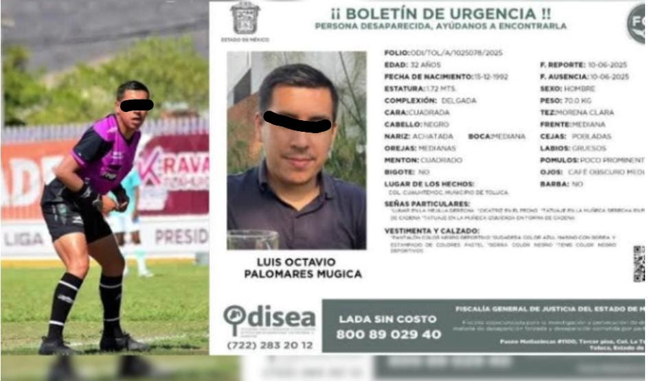 Hallan sin vida en Querétaro a árbitro reportado como desaparecido en Toluca!