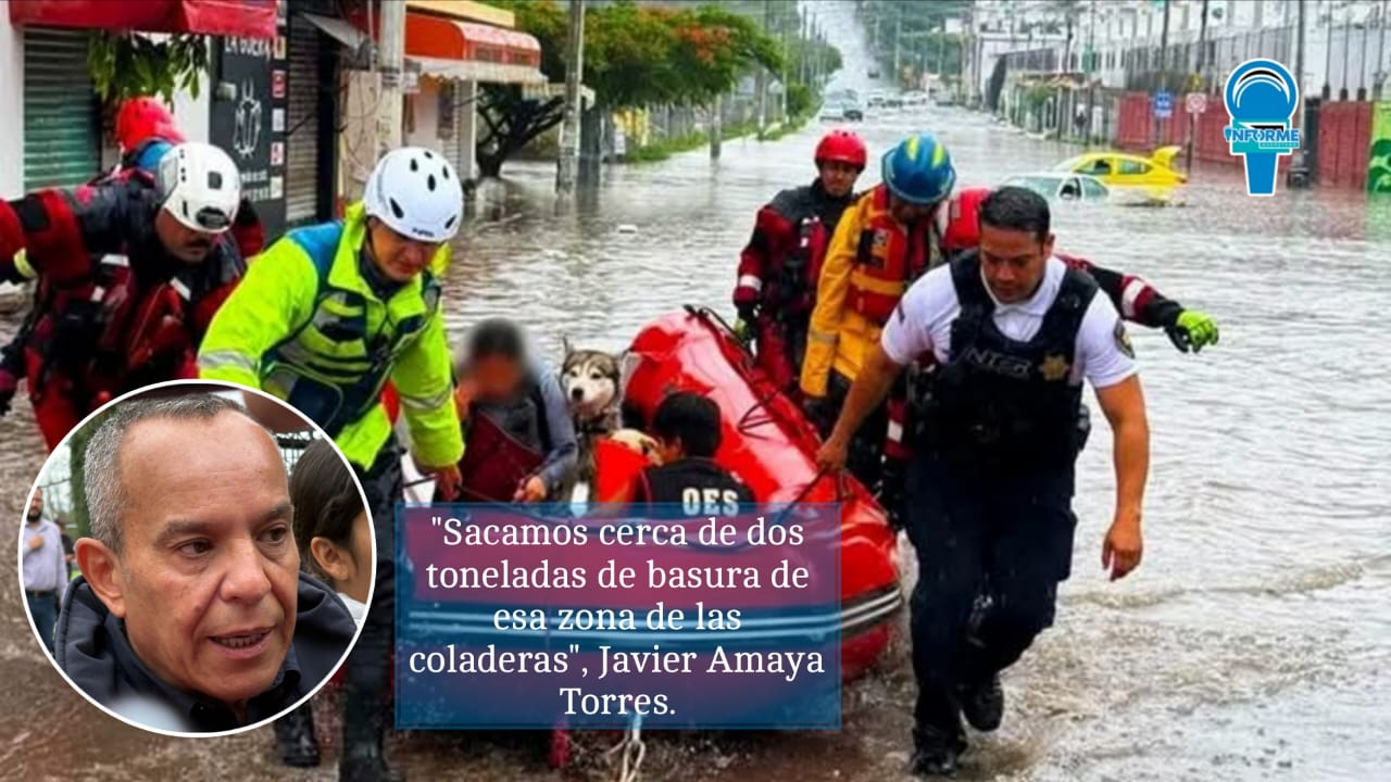 Retiran dos toneladas de basura del dren pluvial de Portal de la Alegría en Villas de Santiago!