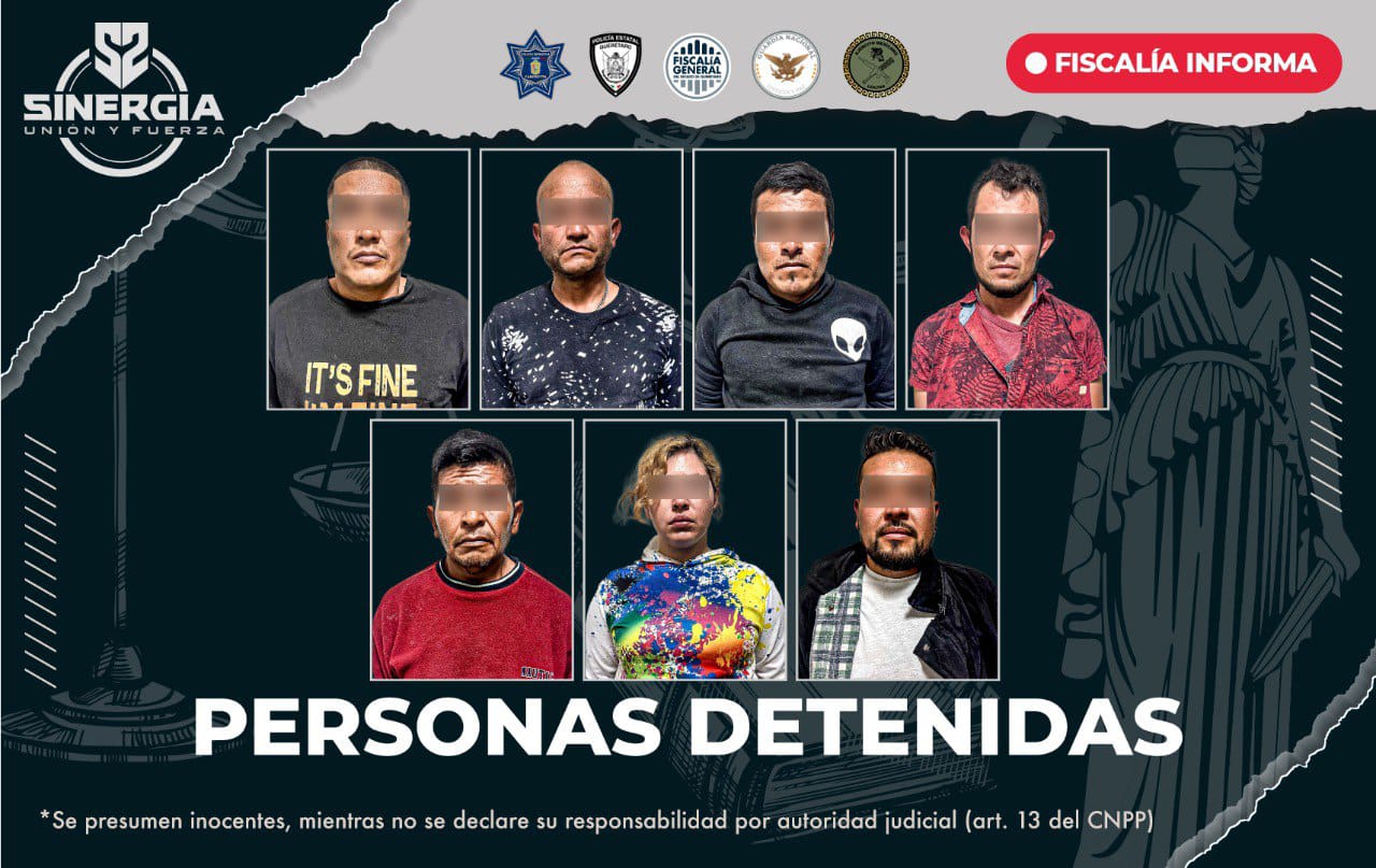 Detiene FGE a 7 personas durante cateos en Sinergia, en Cadereyta de Montes