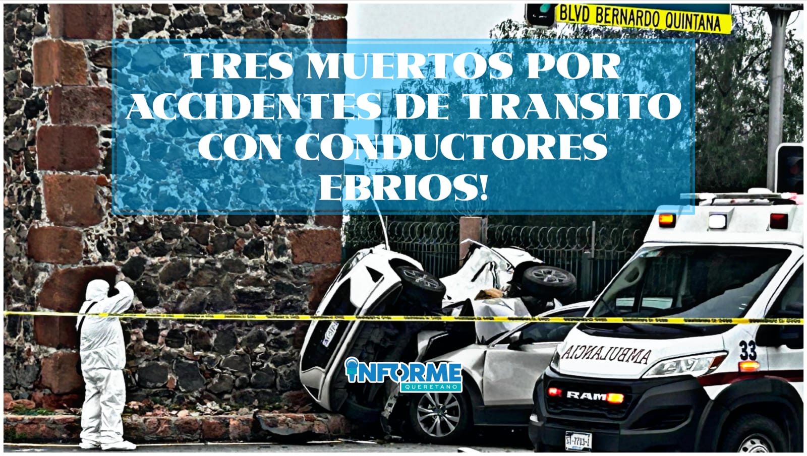 Suman tres víctimas mortales en el mes de julio por accidentes conbinados con alcohol!
