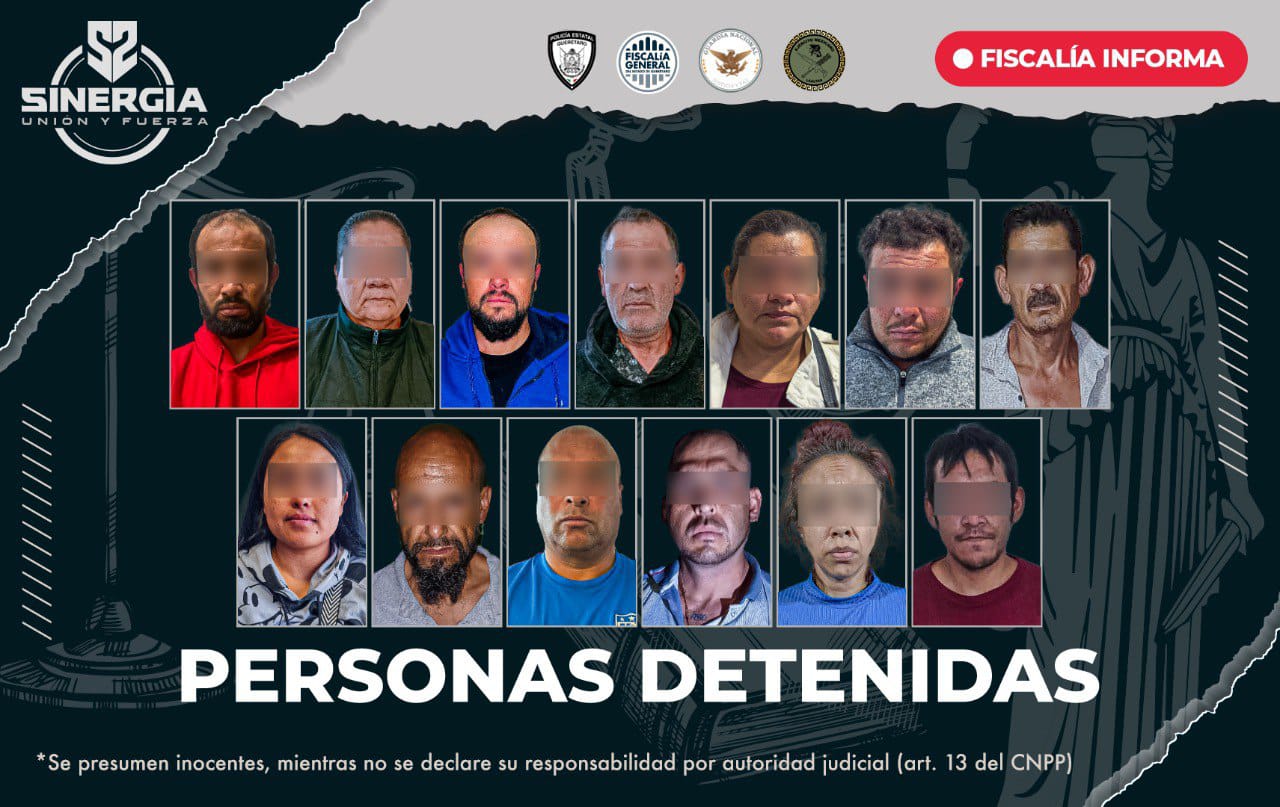 Detiene FGE a 13 personas en acciones de Sinergia