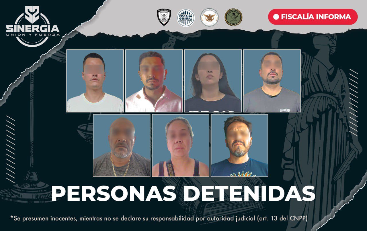Detiene FGE a 7 personas en cateo mediante acciones en Sinergia