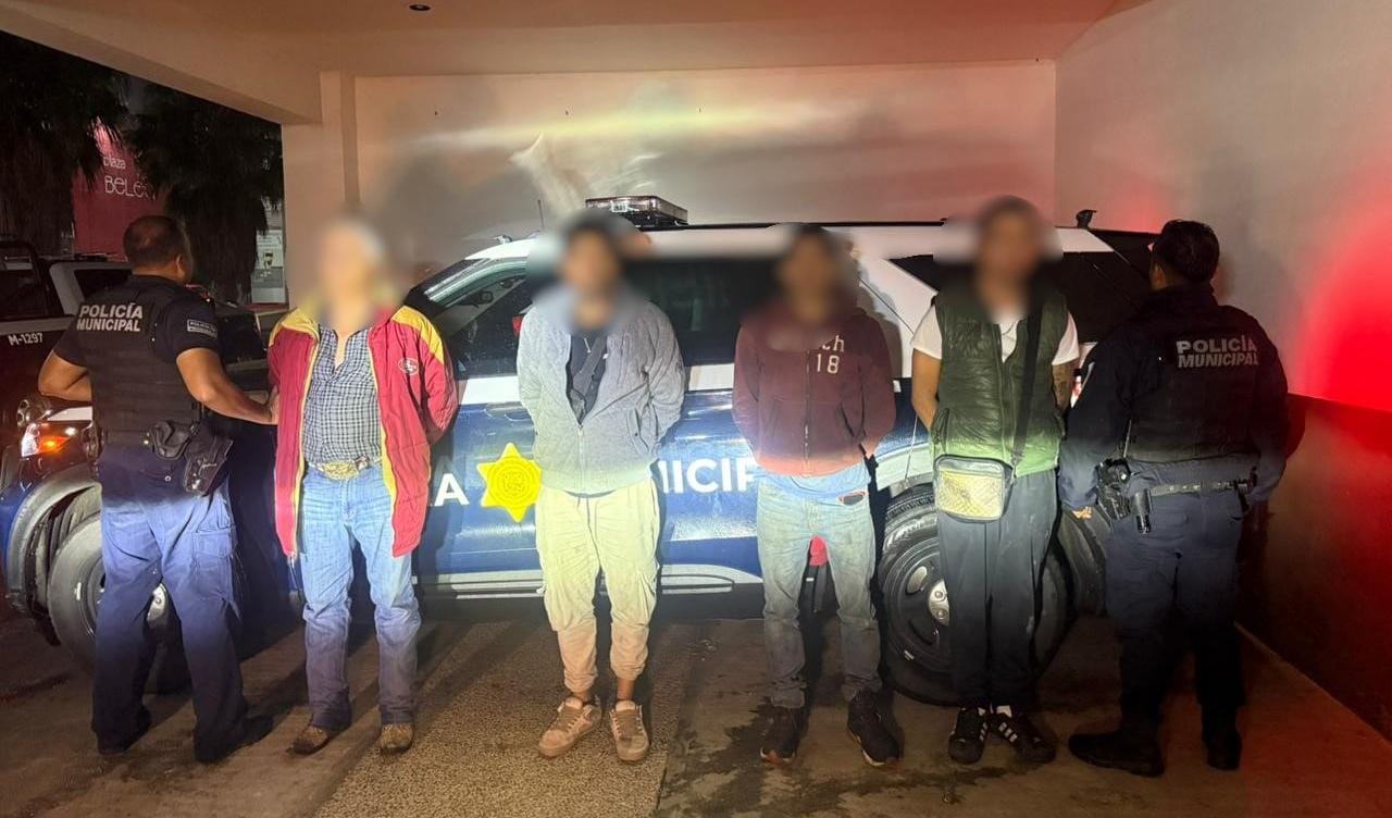 Cuatro detenidos por intento de robo a casa-habitación en la colonia Lázaro Cárdenas
