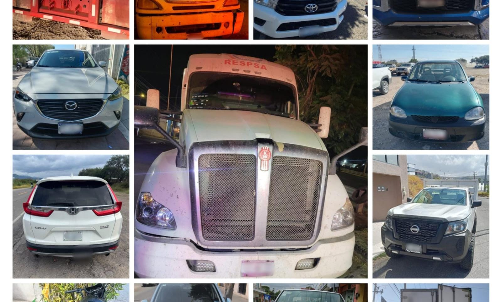 En diversas intervenciones, POES asegura 13 vehículos robados