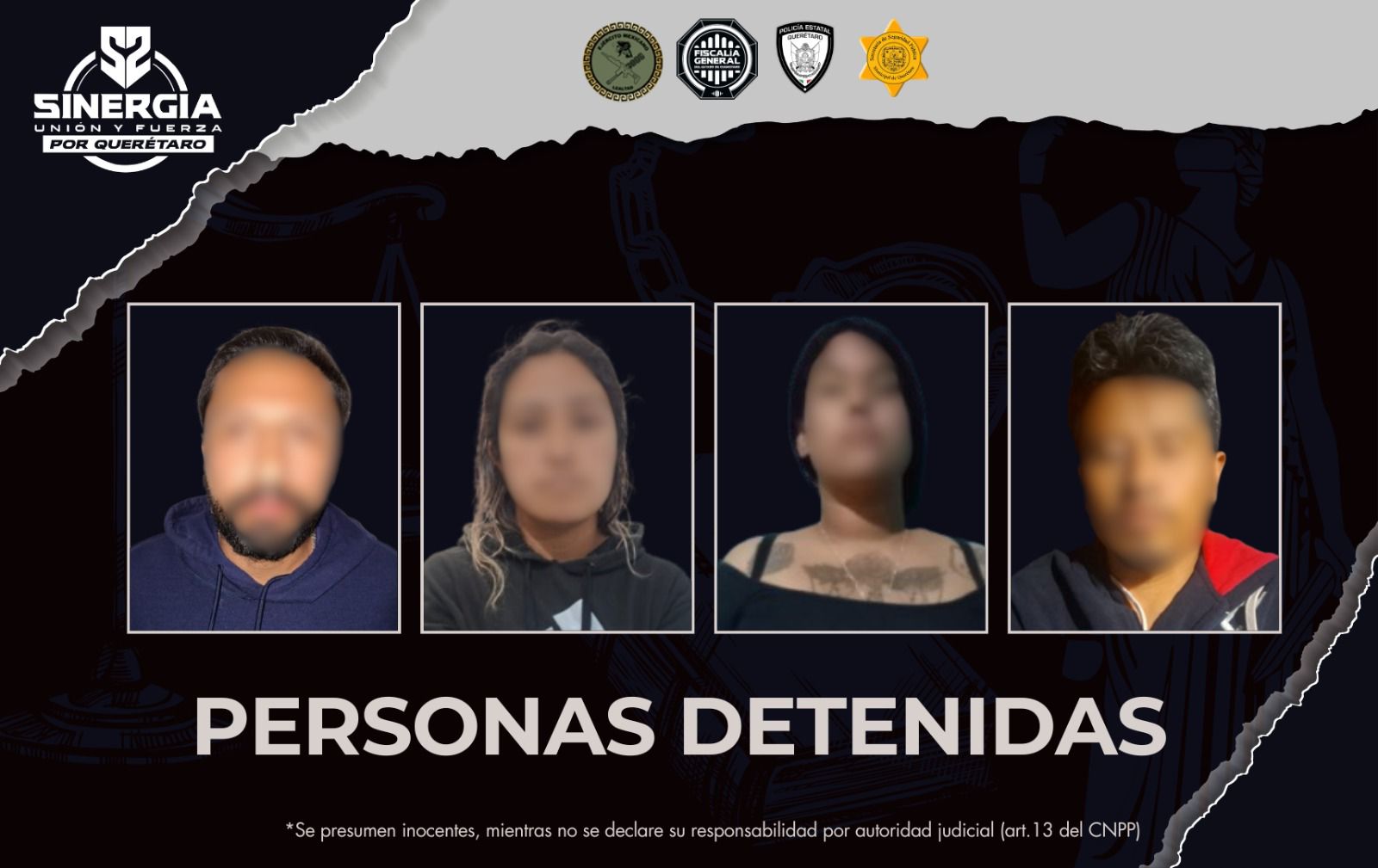 Sinergia realiza cateos simultáneos en tres municipios; hay cuatro personas detenidas