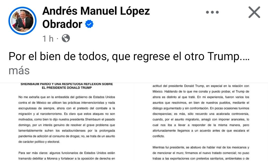 AMLO atribuye a asesores de Trump intentos por fortalecer a la oposición en México!
