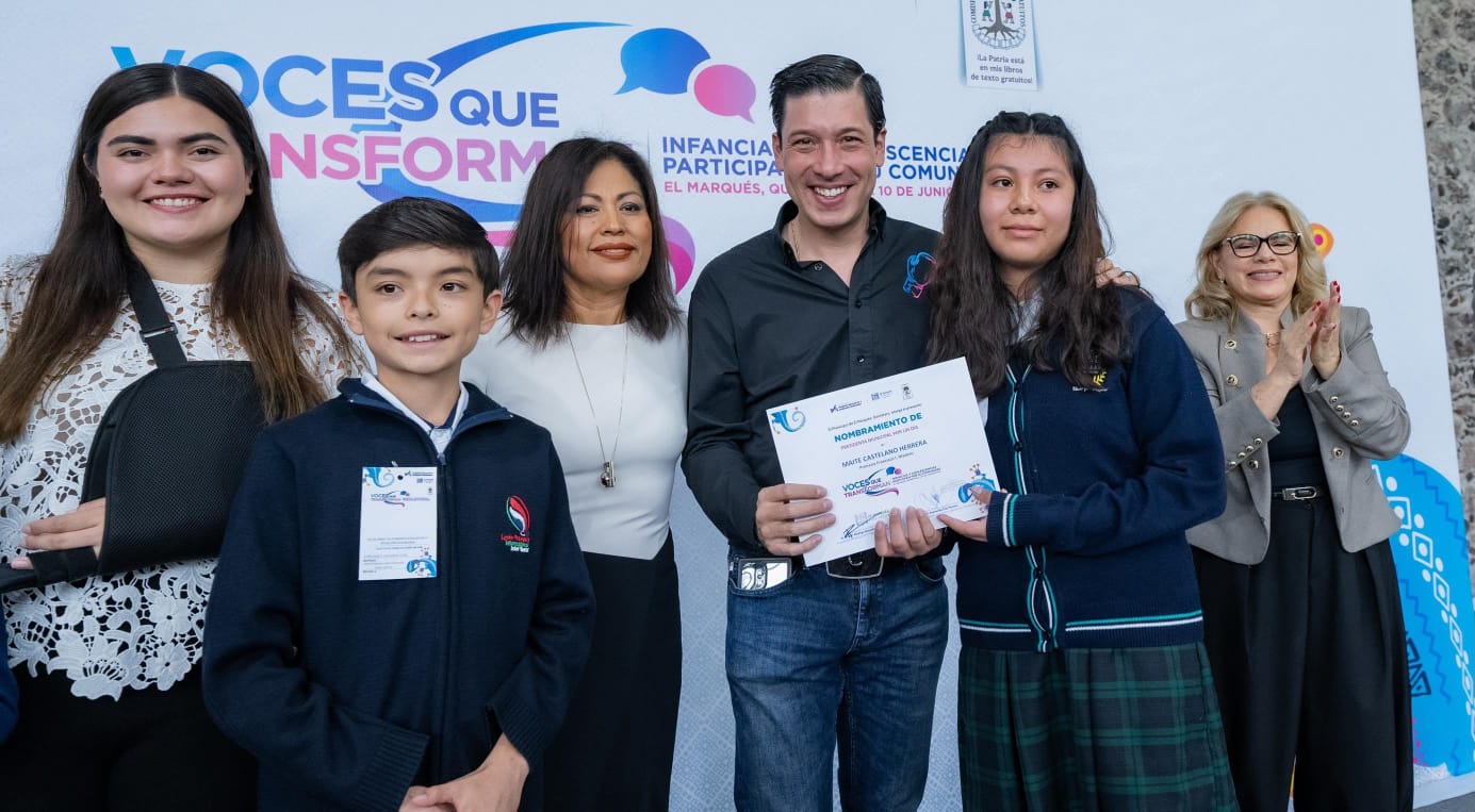Reconoce Rodrigo Monsalvo la voz y liderazgo de niñas, niños y adolescentes en El Marqués