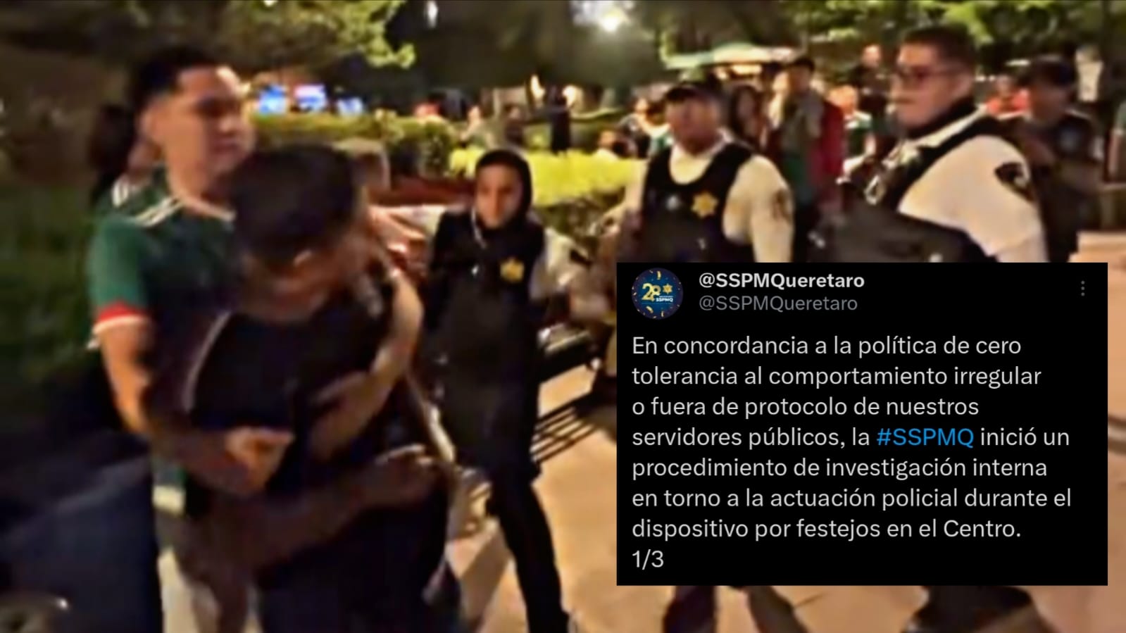 ABREN INVESTIGACIÓN CONTRA POLICÍA POR GOLPEAR A UN AFICIONADO EN EL CENTRO