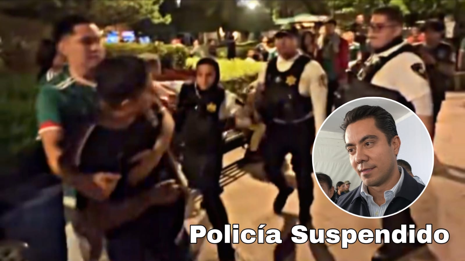 SUSPENDEN A POLICÍA QUE GOLPEÓ A AFICIONADO EN EL JARDÍN ZENEA