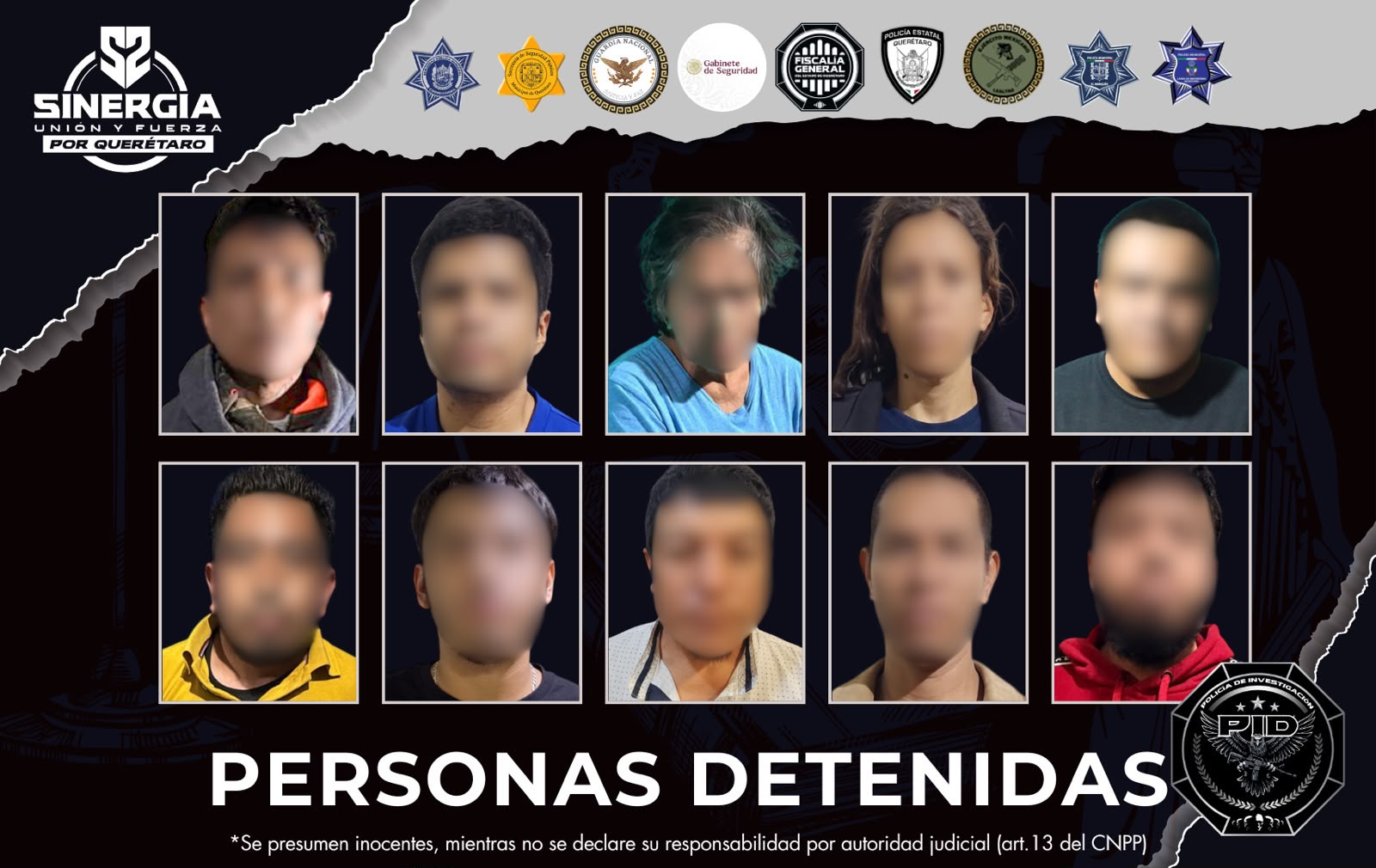 Sinergia ejecuta cateos simultáneos y cumplimenta órdenes de aprehensión