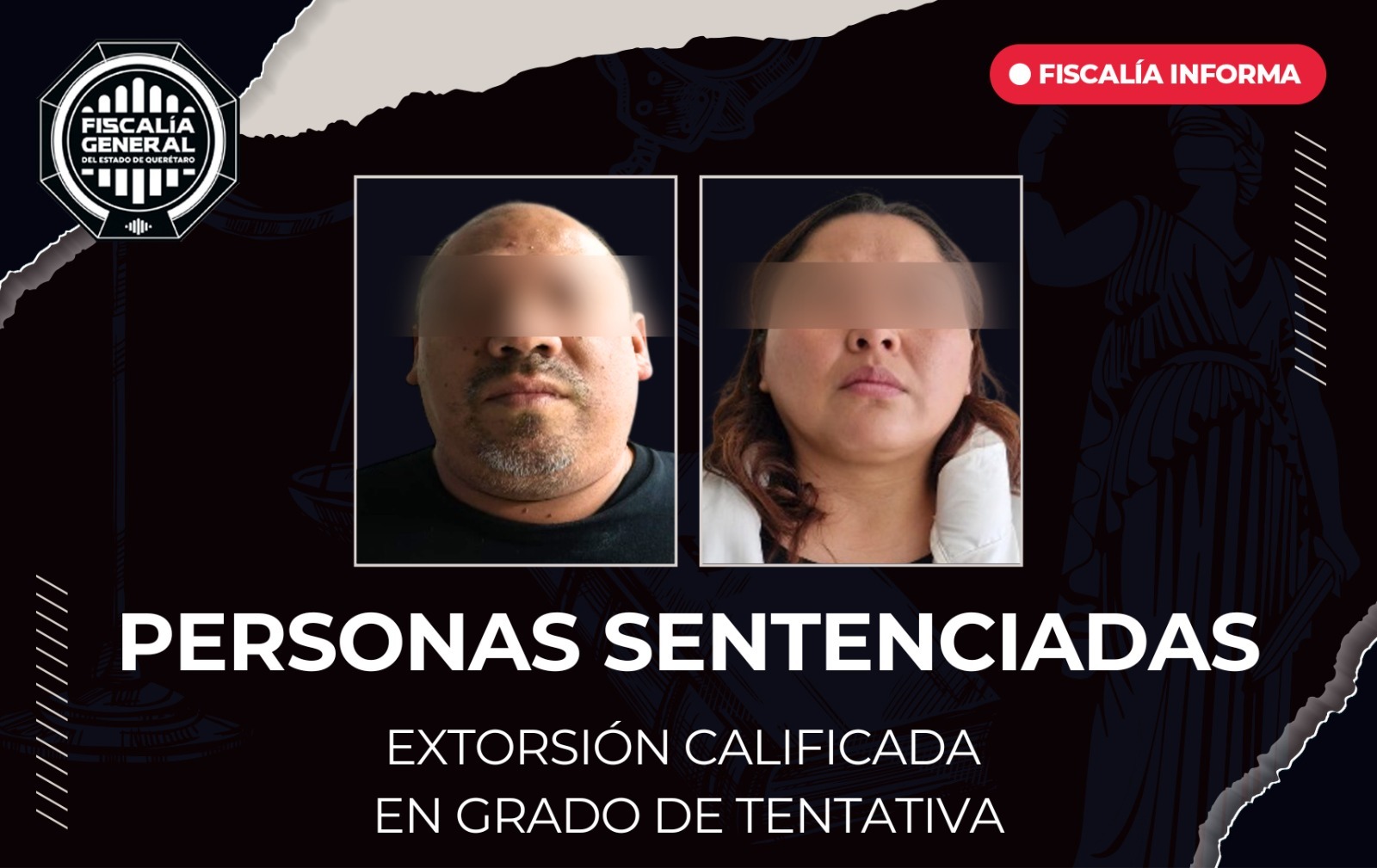 Sentencian a dos personas por tentativa de extorsión en San Juan del Río