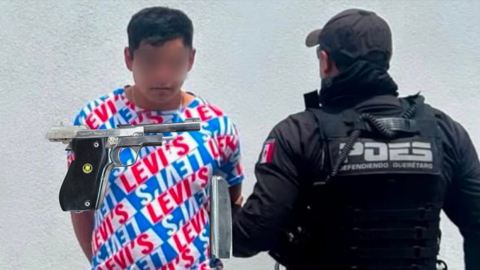 POES detiene en San Juan del Río a un sujeto en posesión de un arma de fuego y cartuchos