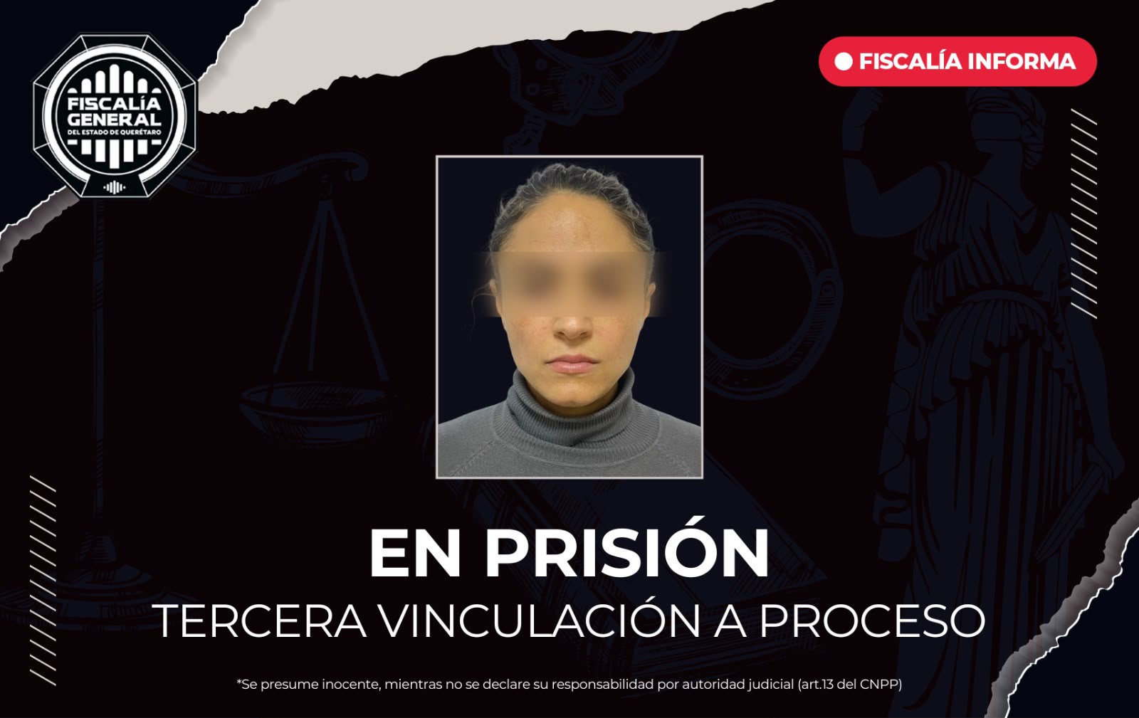 Obtiene Fiscalía tres vinculaciones a proceso contra Verónica “N”; permanecerá en prisión