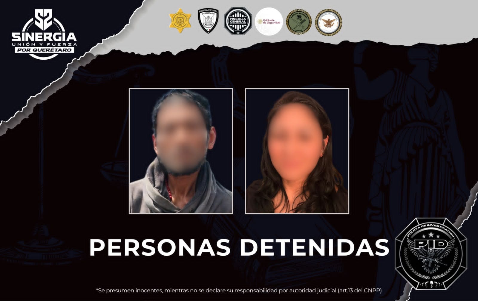 Operativo Sinergia asegura vehículos con alteraciones y detiene a dos personas en Querétaro.