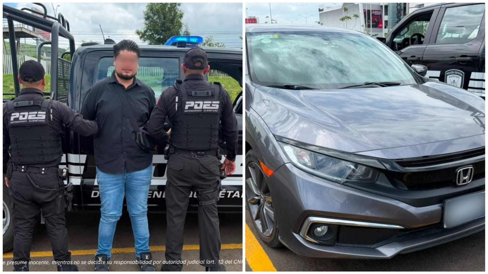 Operatividad de POES deriva en aseguramiento de vehículo robado y detención de un hombre