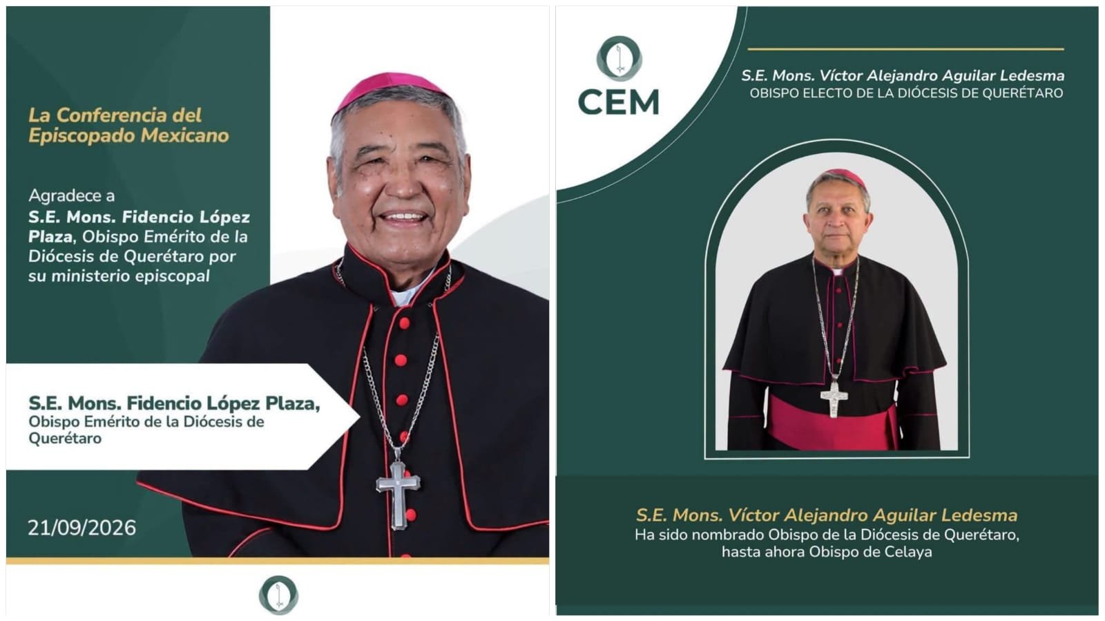 Papa León XIV nombra a Mons. Víctor ALEJANDRO AGUILAR LEDESMA como nuevo Obispo de Querétaro