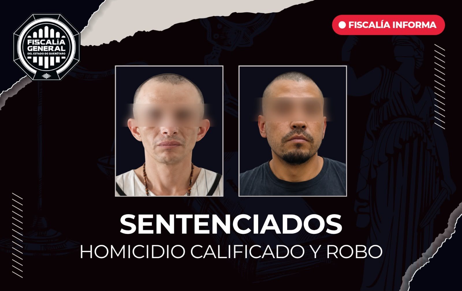 Sentenciados “El Cholo” y “El Guayabo” por homicidio calificado y robo calificado en Santa Rosa Jáuregui