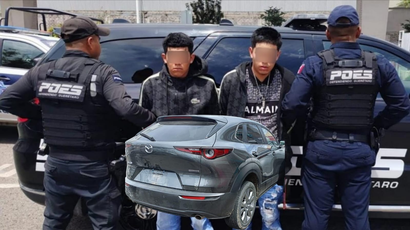 DETIENEN A DOS SUJETOS Y RECUPERAN CAMIONETA ROBADA