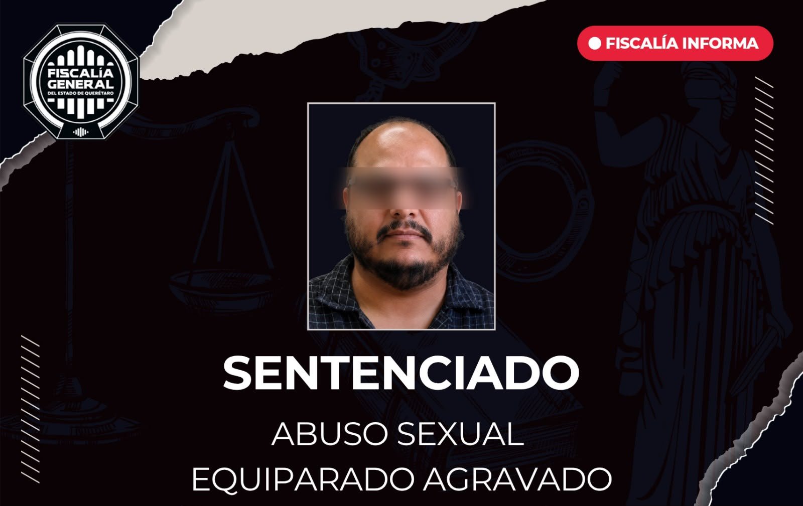 Óscar Eduardo “N” sentenciado por abuso sexual equiparado agravado contra una menor de edad
