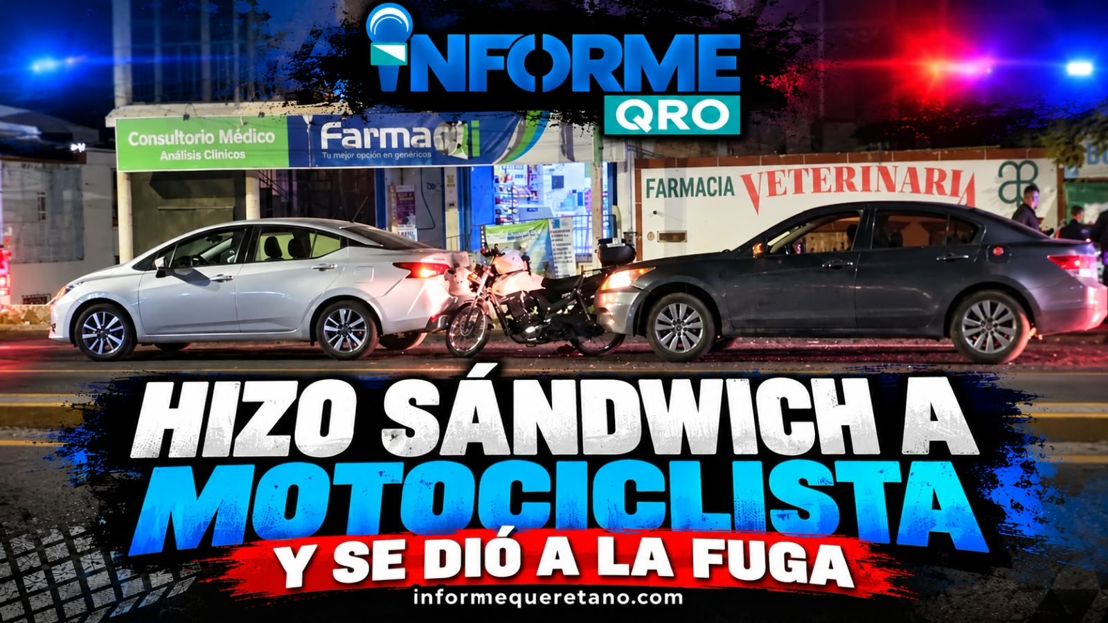 HIZO SÁNDWICH A MOTOCICLISTA Y SE DIÓ A LA FUGA!